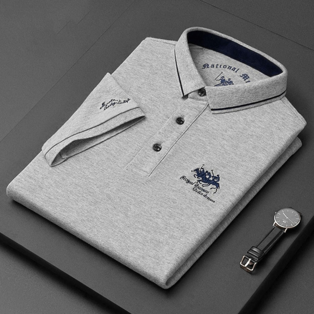 Polo Brodé Col Contrasté Homme