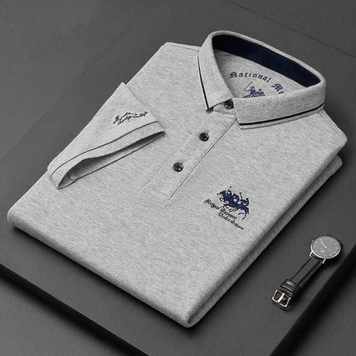 Polo Brodé Col Contrasté Homme