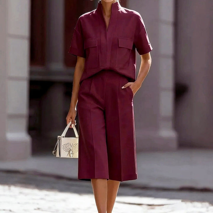 Ensemble Blouse et Pantacourt Femme