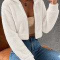 Veste Courte Zippée à Capuche Femme