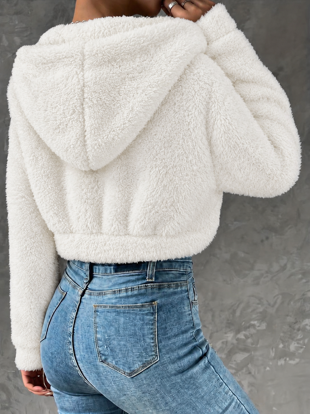 Veste Courte Zippée à Capuche Femme