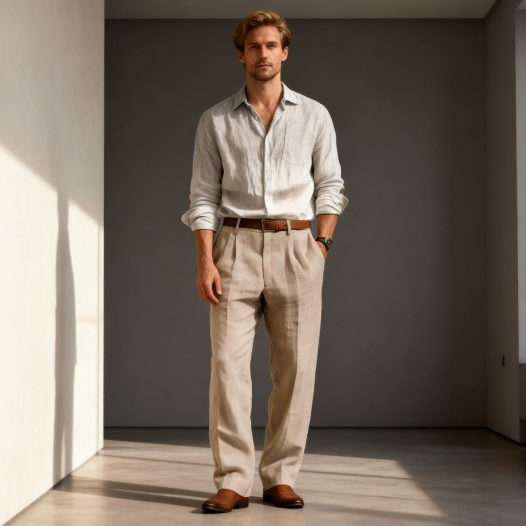 Pantalon Habillé Plissé Homme
