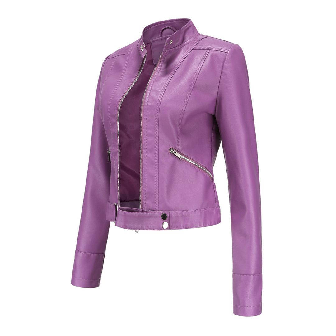 Veste Courte Zippée à Col Montant Femme