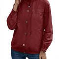 Women's Buttoned Cropped Hooded Jacket