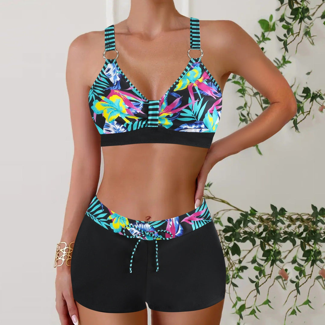 Maillot de Bain Deux Pièces avec Short Femme
