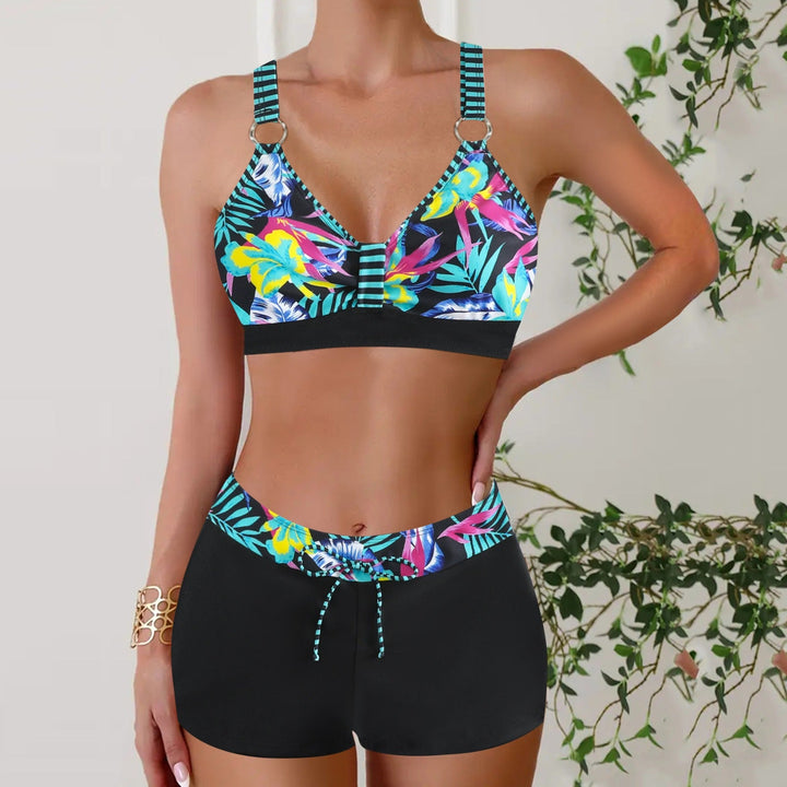 Maillot de Bain Deux Pièces avec Short Femme