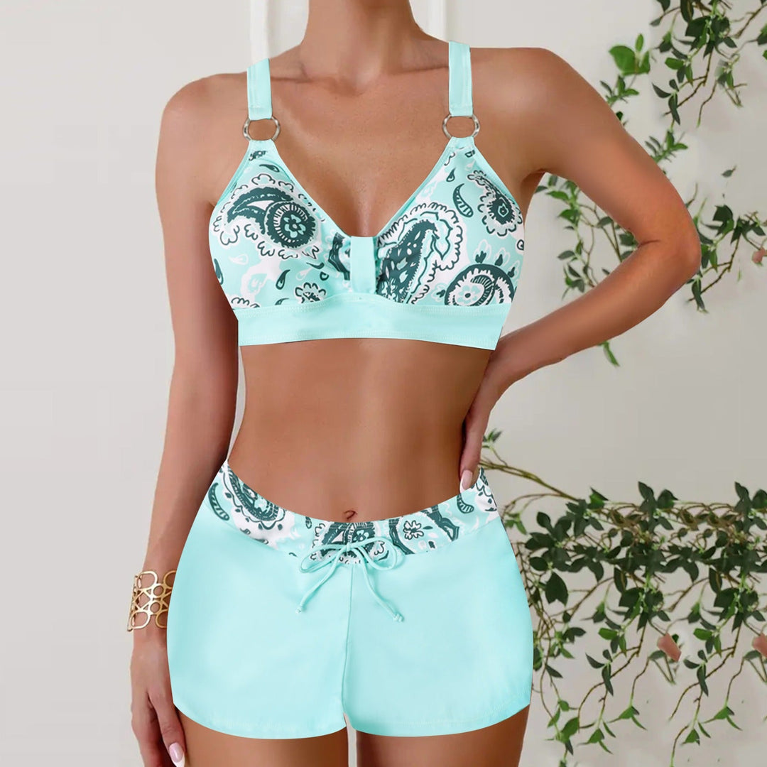 Maillot de Bain Deux Pièces avec Short Femme
