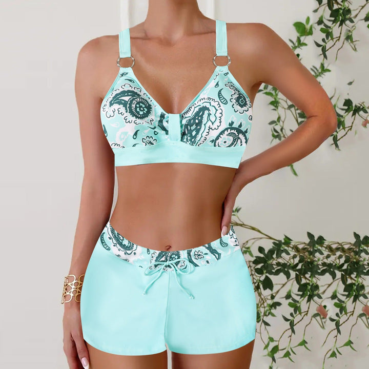 Maillot de Bain Deux Pièces avec Short Femme