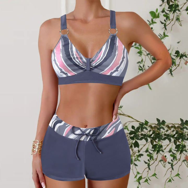 Maillot de Bain Deux Pièces avec Short Femme