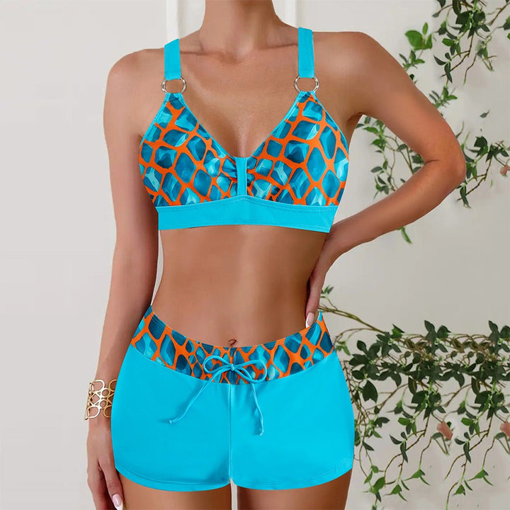 Maillot de Bain Deux Pièces avec Short Femme