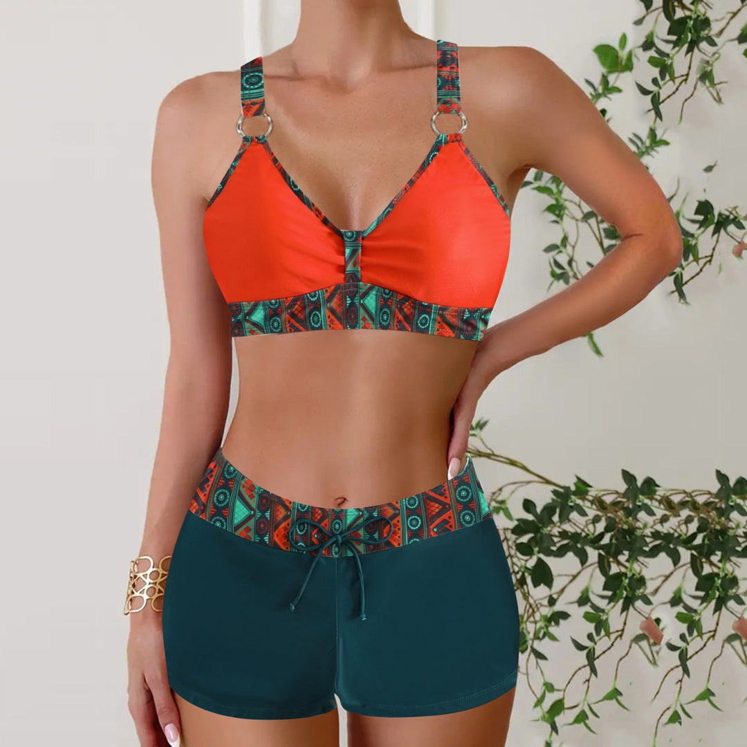 Maillot de Bain Deux Pièces avec Short Femme