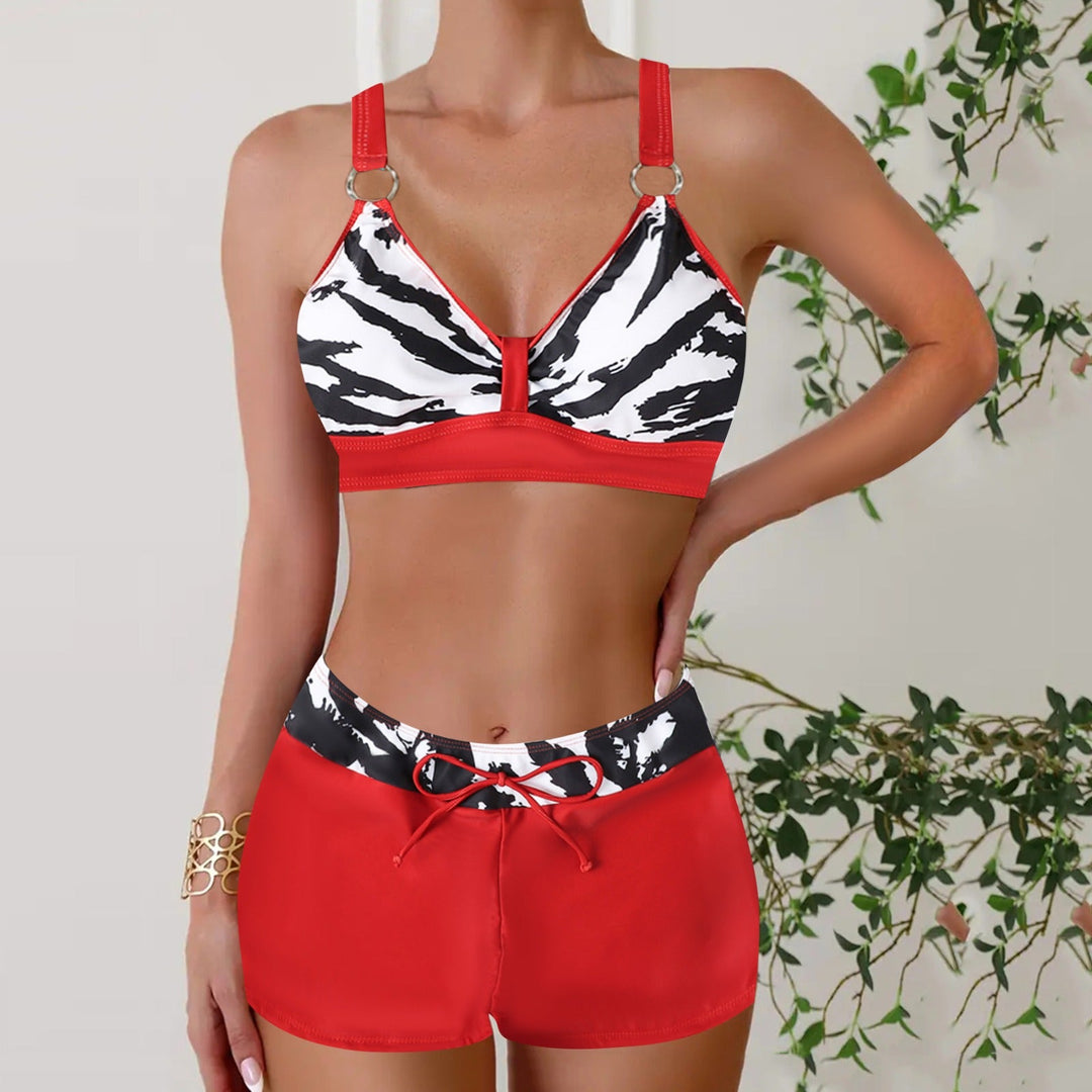Maillot de Bain Deux Pièces avec Short Femme