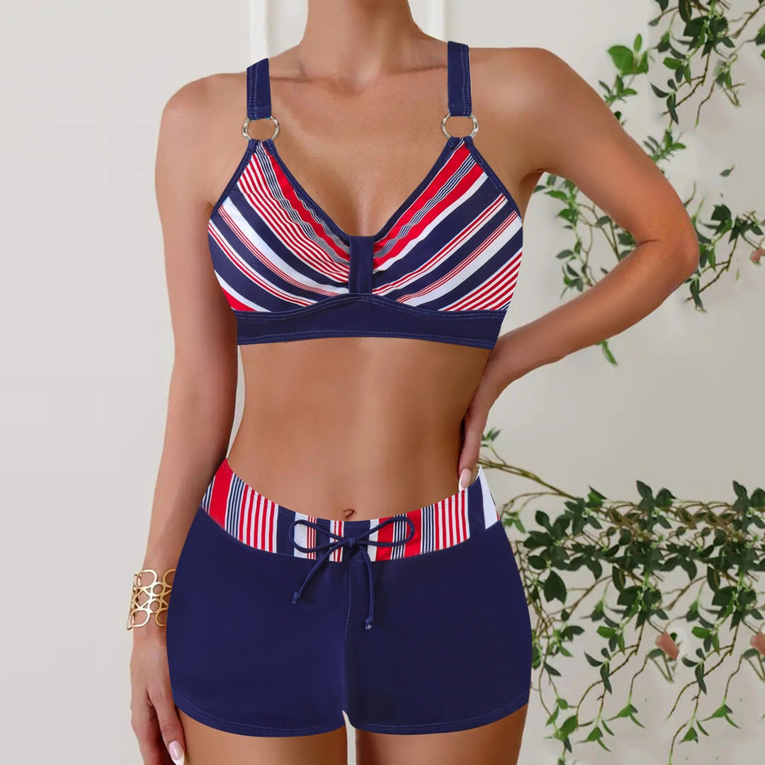 Maillot de Bain Deux Pièces avec Short Femme