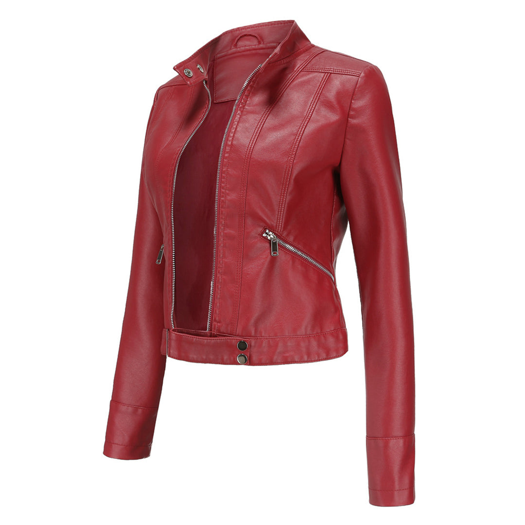 Veste Courte Zippée à Col Montant Femme