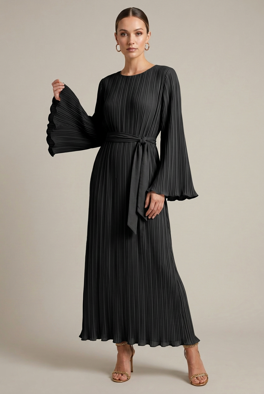 Robe Longue Plissée Femme