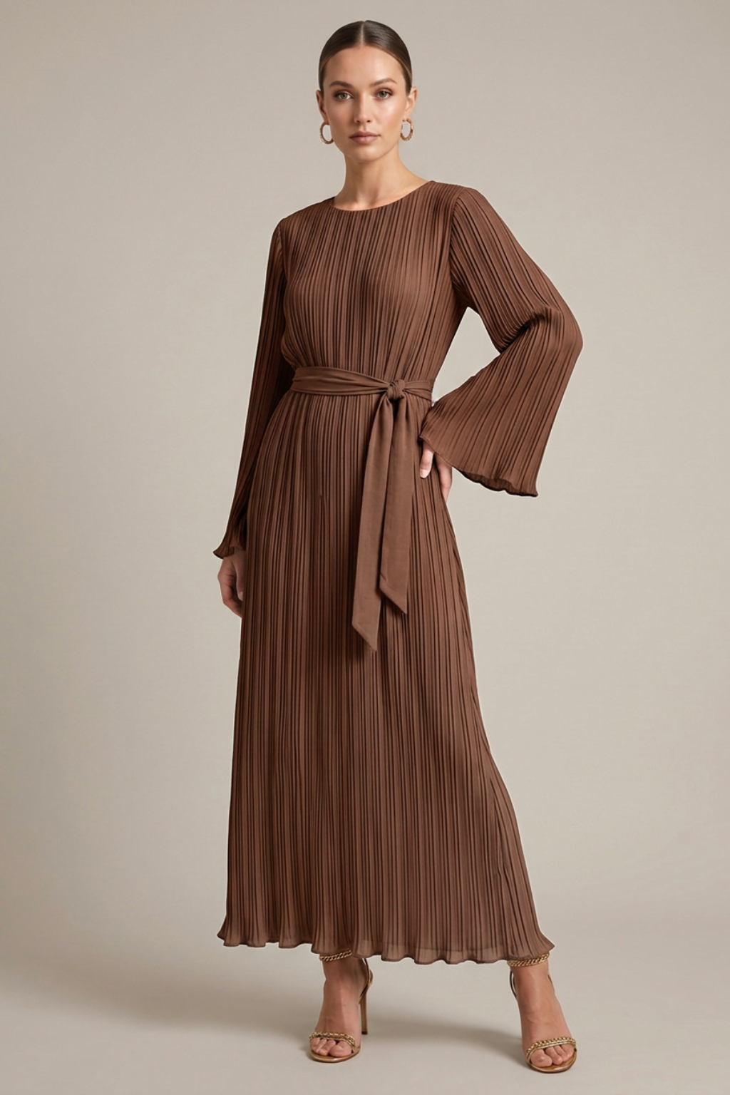 Robe Longue Plissée Femme