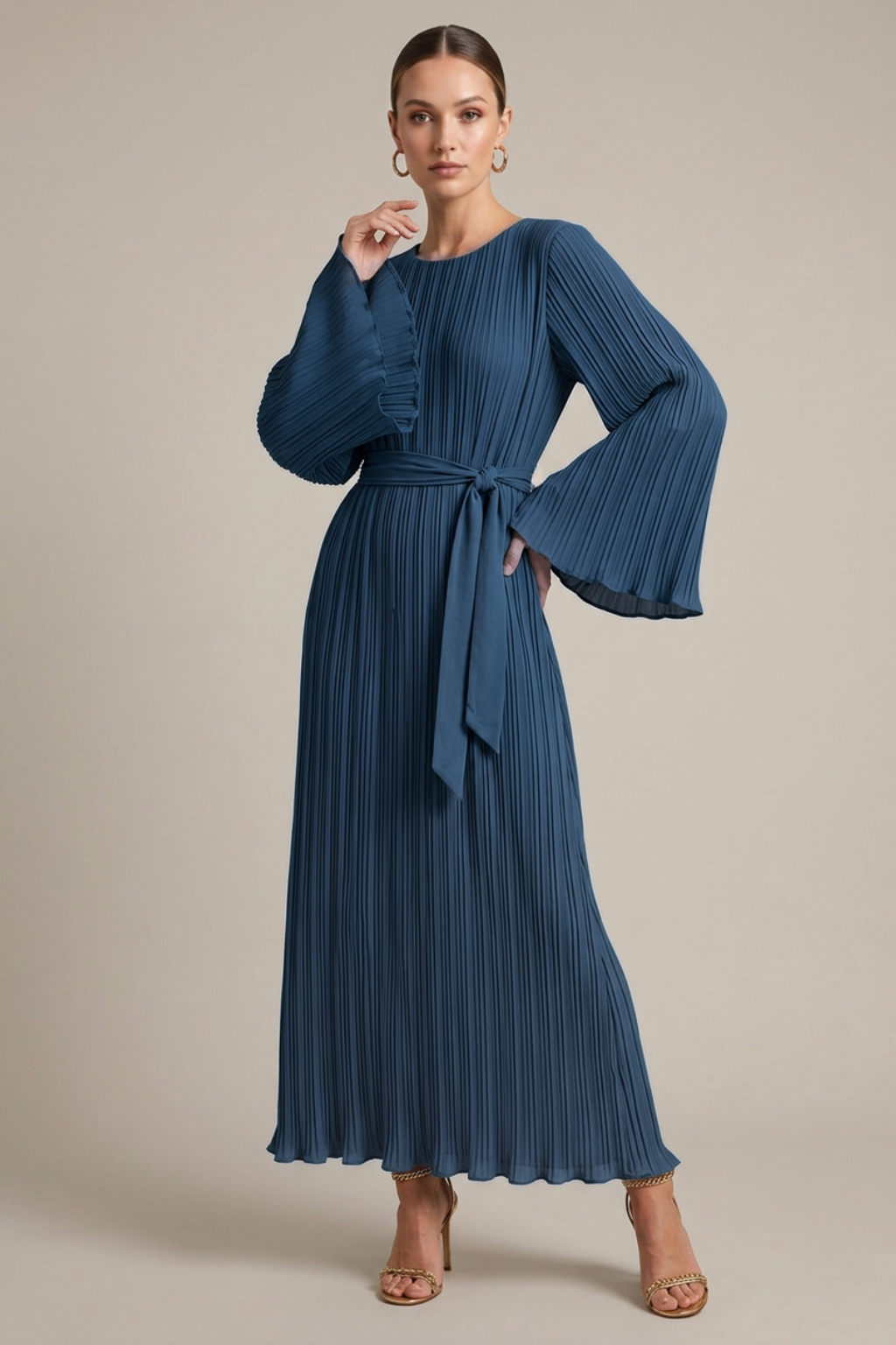 Robe Longue Plissée Femme