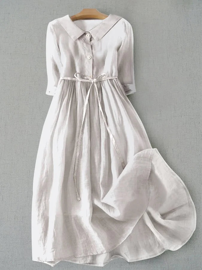 Robe Chemise Midi Ceinturée Femme