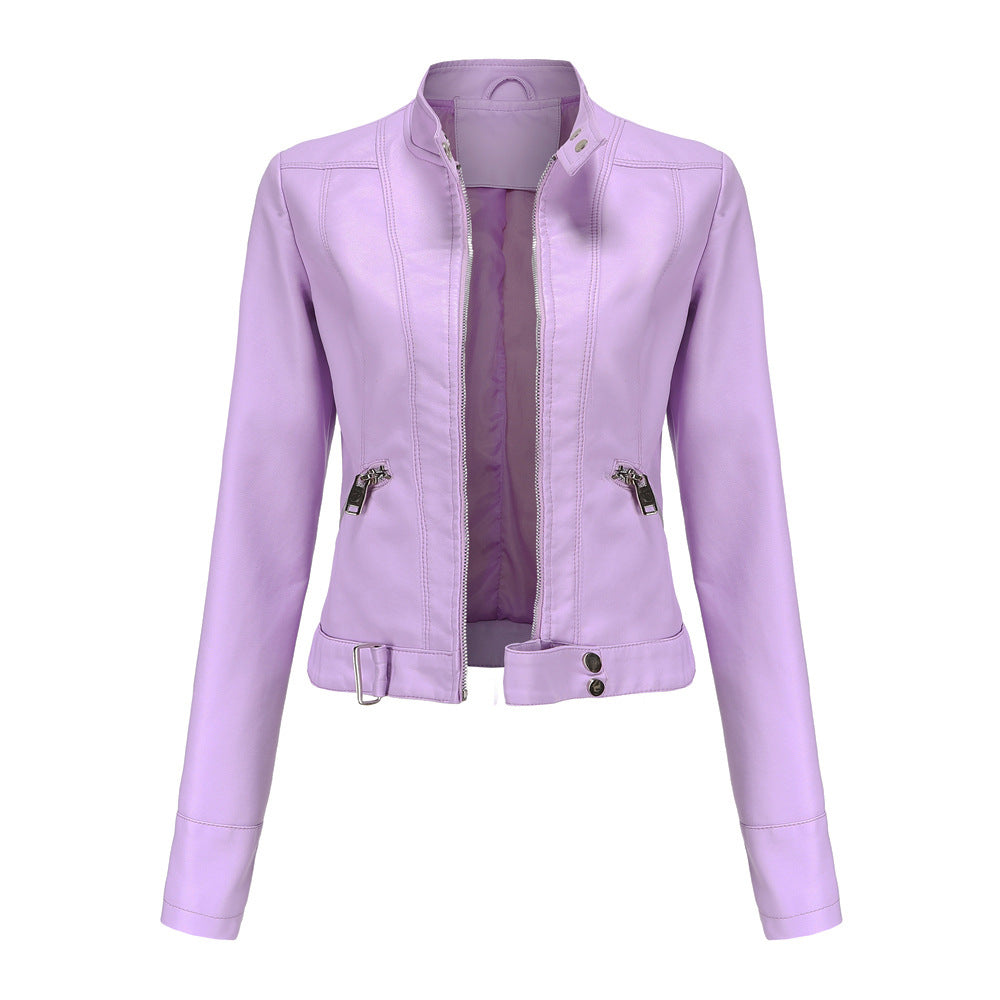 Blouson Court Zippé Style Motard Femme