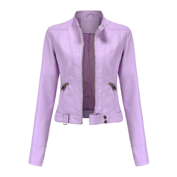 Blouson Court Zippé Style Motard Femme