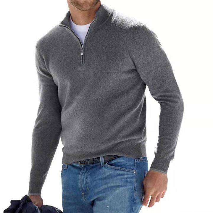 Pull à Col Montant Demi-Zip Homme