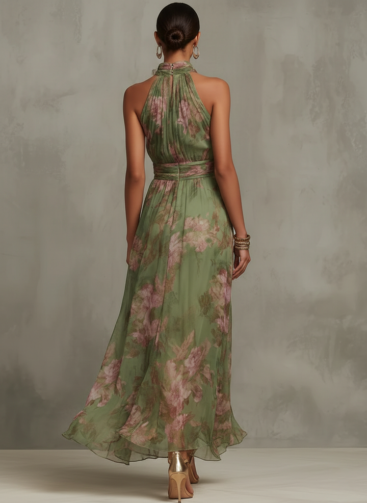Robe Longue Fleurie Dos Nu Femme
