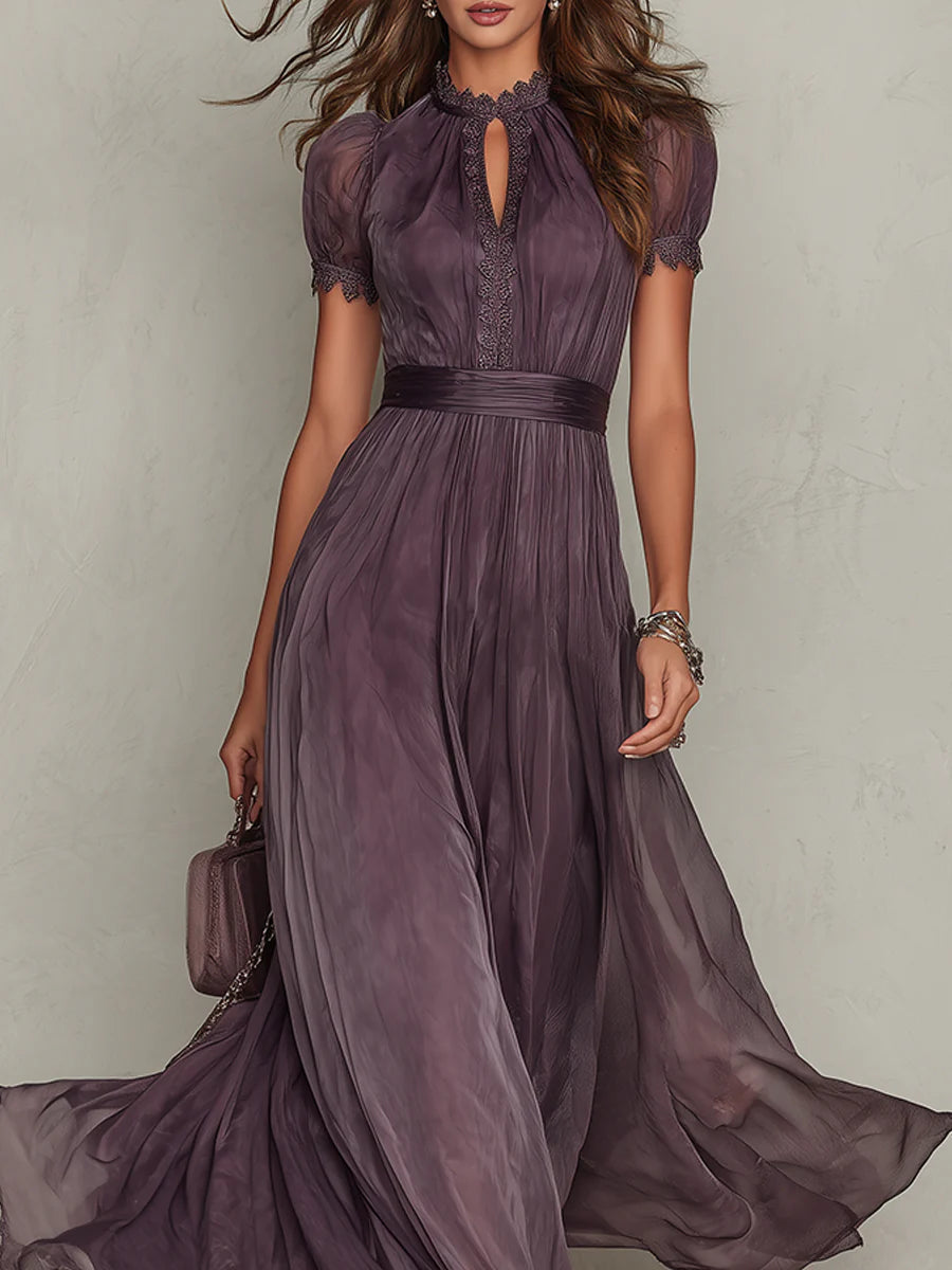 Robe Longue Plissée Élégante Femme