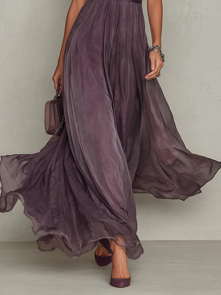 Robe Longue Plissée Élégante Femme