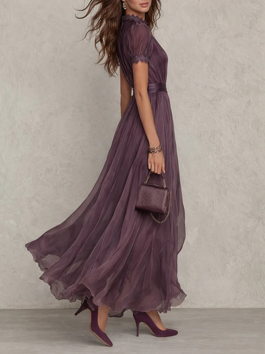 Robe Longue Plissée Élégante Femme