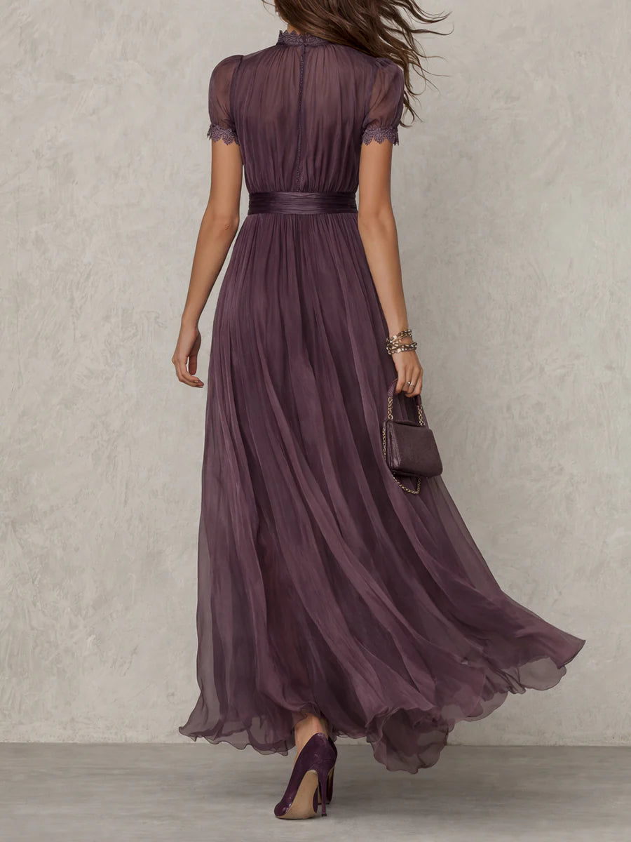 Robe Longue Plissée Élégante Femme