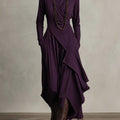 Women's long asymmetrical high-neck dress