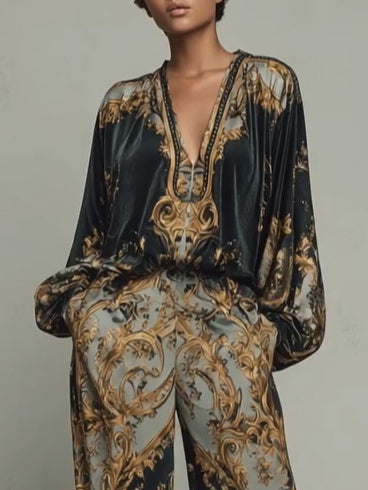 Ensemble Pantalon Ample 2 Pièces Femme