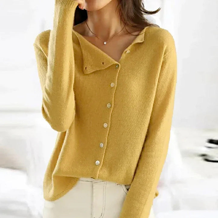 Cardigan Boutonné à Encolure Ronde Femme