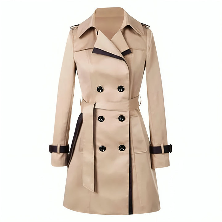 Trench-coat Ceinturé à Double Boutonnage Femme