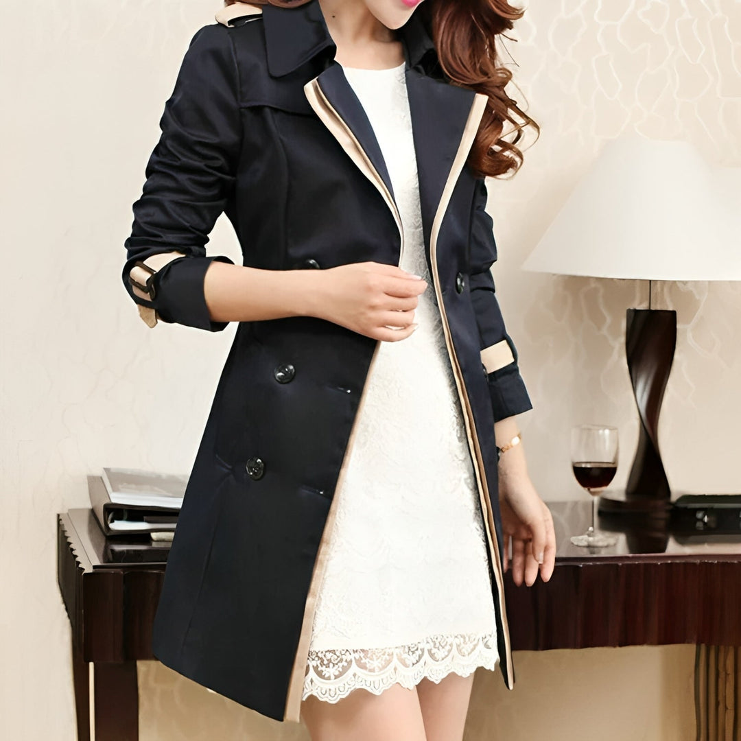 Trench-coat Ceinturé à Double Boutonnage Femme