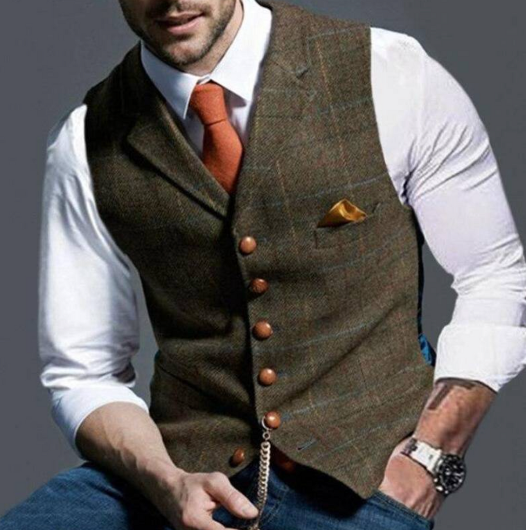 Gilet Boutonné Élégant Homme
