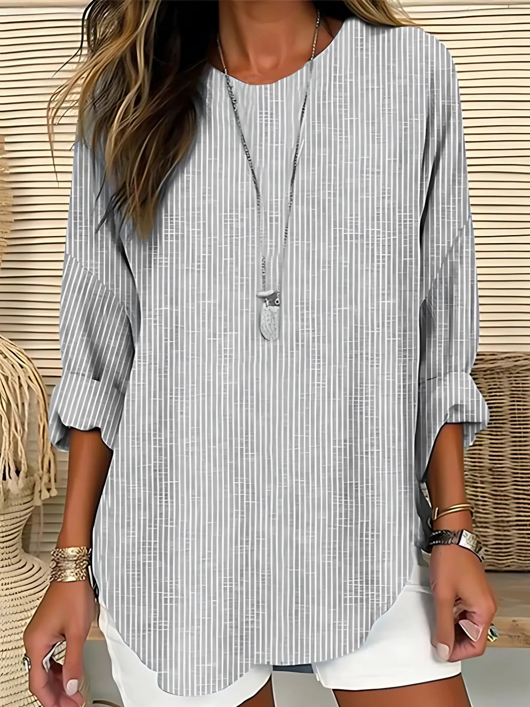 Blouse Rayée Coupe Ample Femme