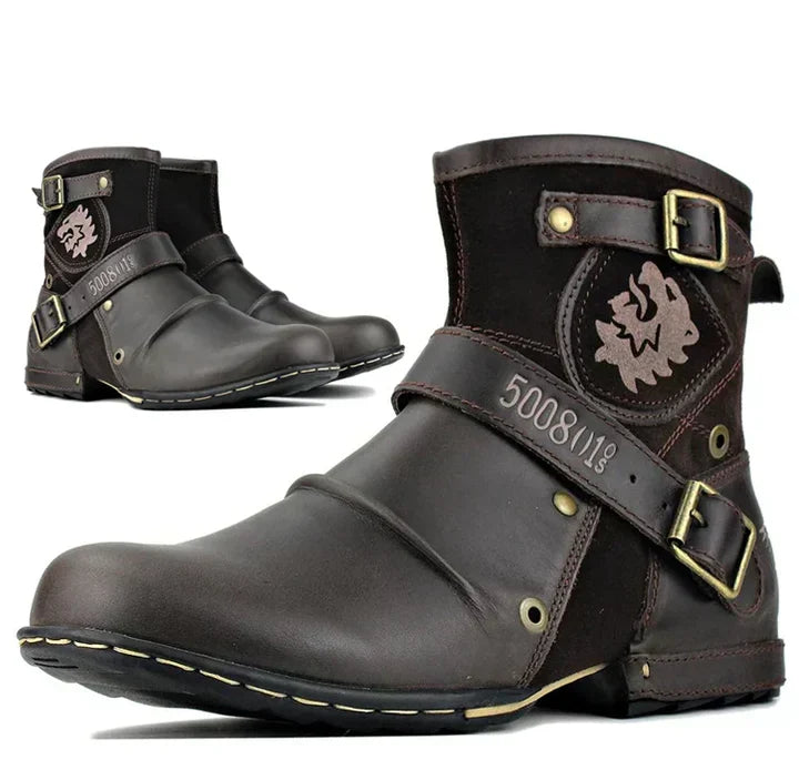 Bottines à Brides Style Motard Homme