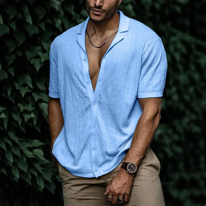 Chemise Texturée Manches Courtes Homme