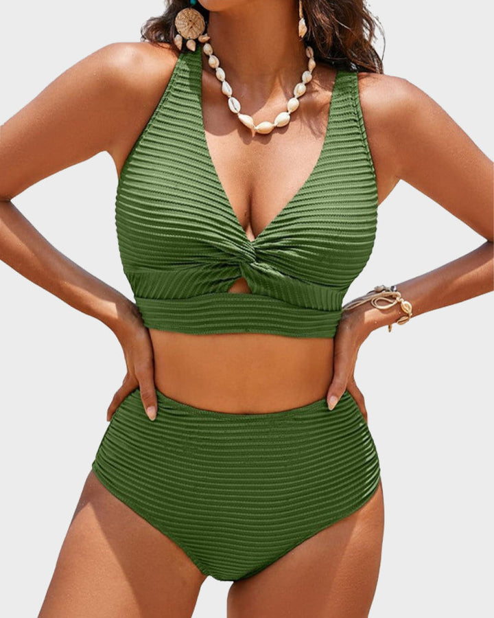 Bikini Côtelé Taille Haute Femme