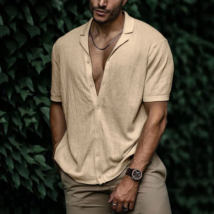 Chemise Texturée Manches Courtes Homme