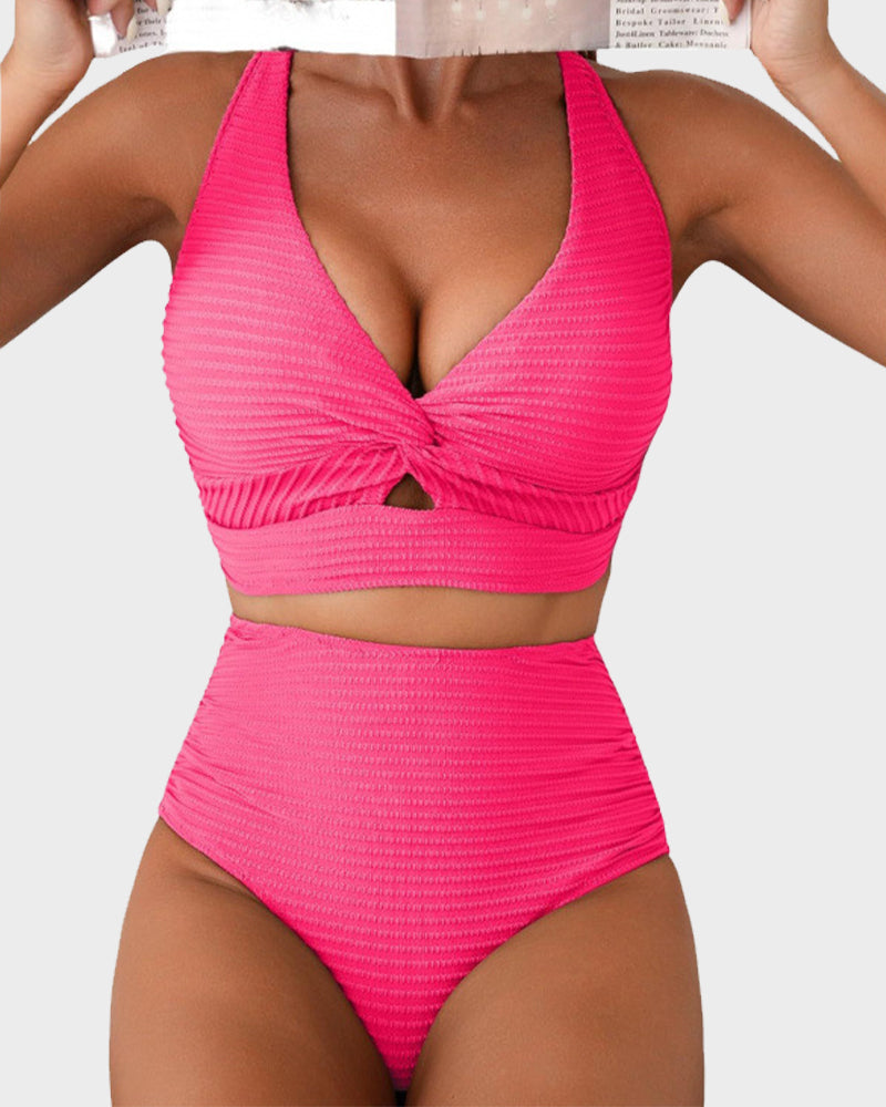 Bikini Côtelé Taille Haute Femme