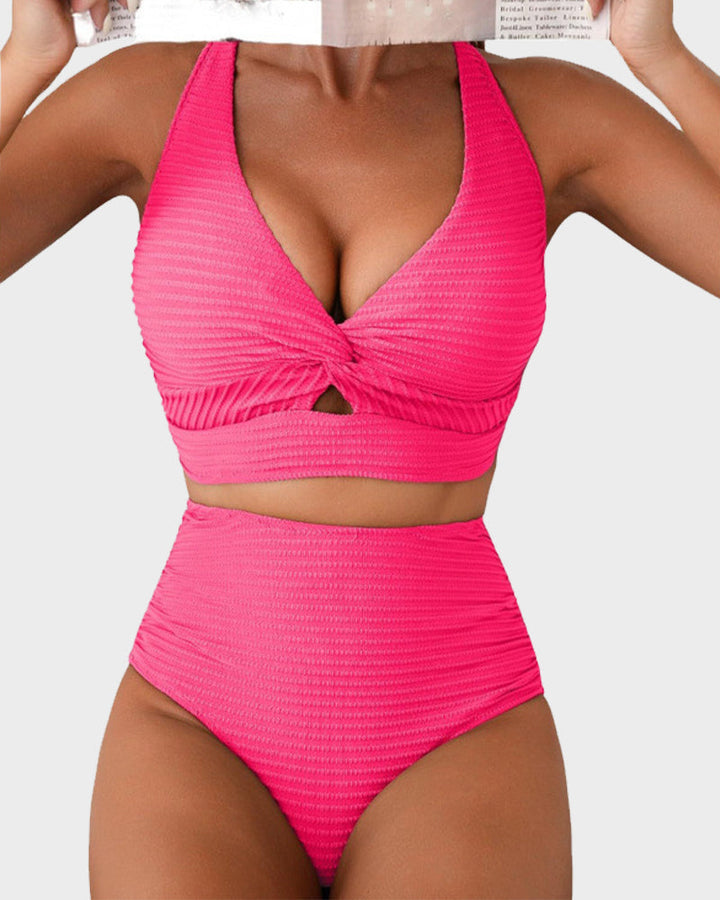 Bikini Côtelé Taille Haute Femme