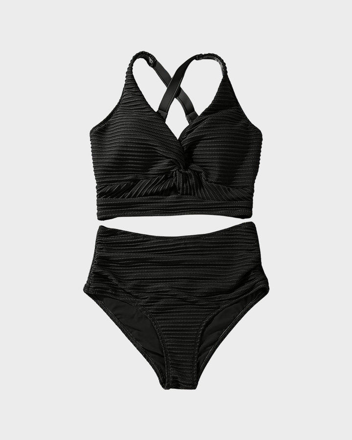 Bikini Côtelé Taille Haute Femme