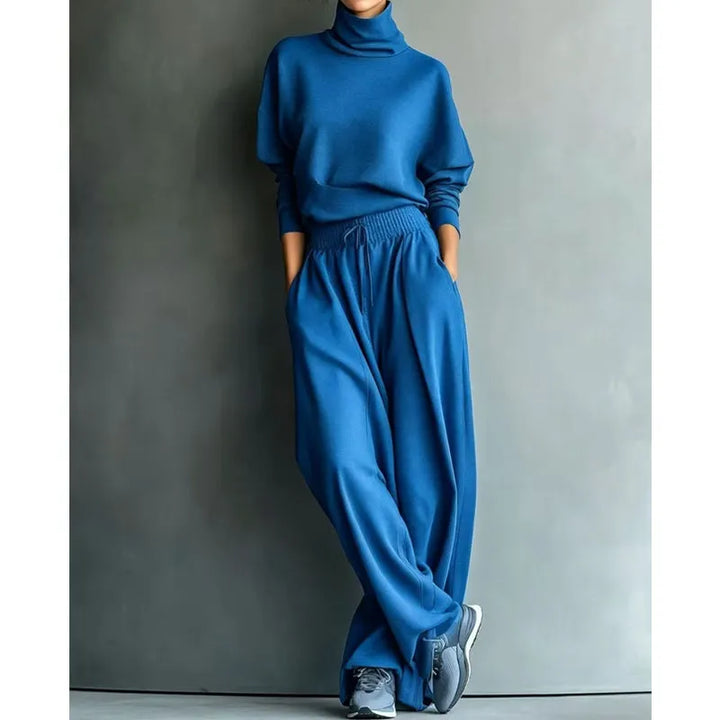 Ensemble 2 Pièces Col Roulé Et Pantalon Large Femme