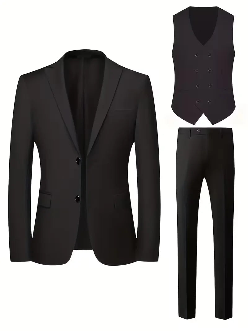 Costume Avec Gilet Croisé Et Revers Pointus Homme
