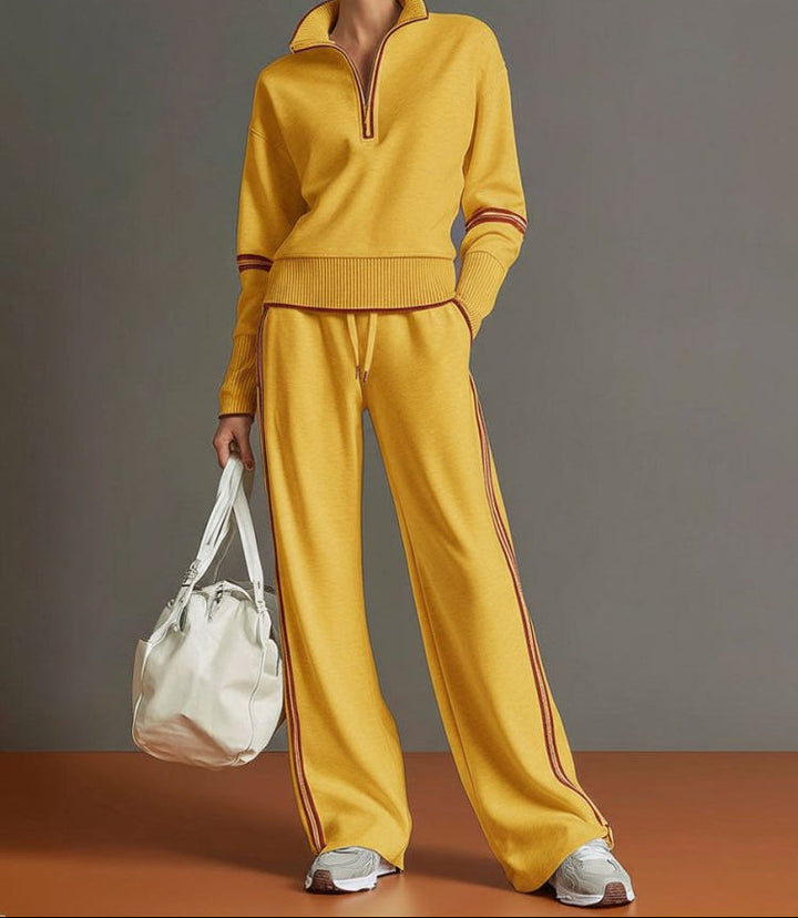 Ensemble Lounge Zippé à Pantalon Large Femme