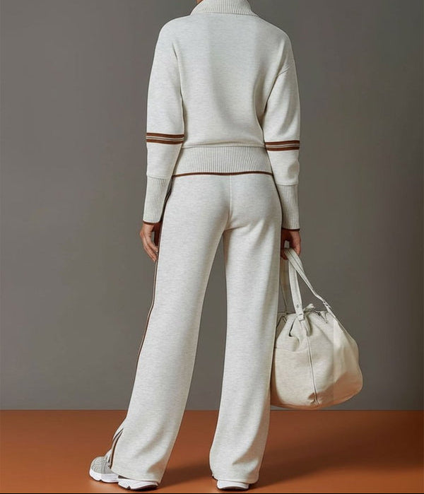 Ensemble Lounge Zippé à Pantalon Large Femme