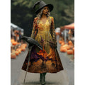 Robe Midi Halloween Sorcière Femme