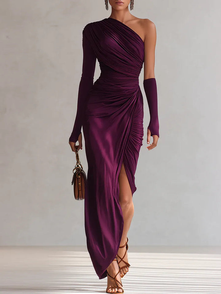 Robe Longue Asymétrique Fendue Femme